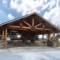 Lumber Pavilion with Stone Cement Base