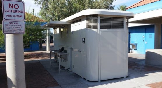 Sidewalk Restroom for High Traffic Applications with Two Unisex Restrooms