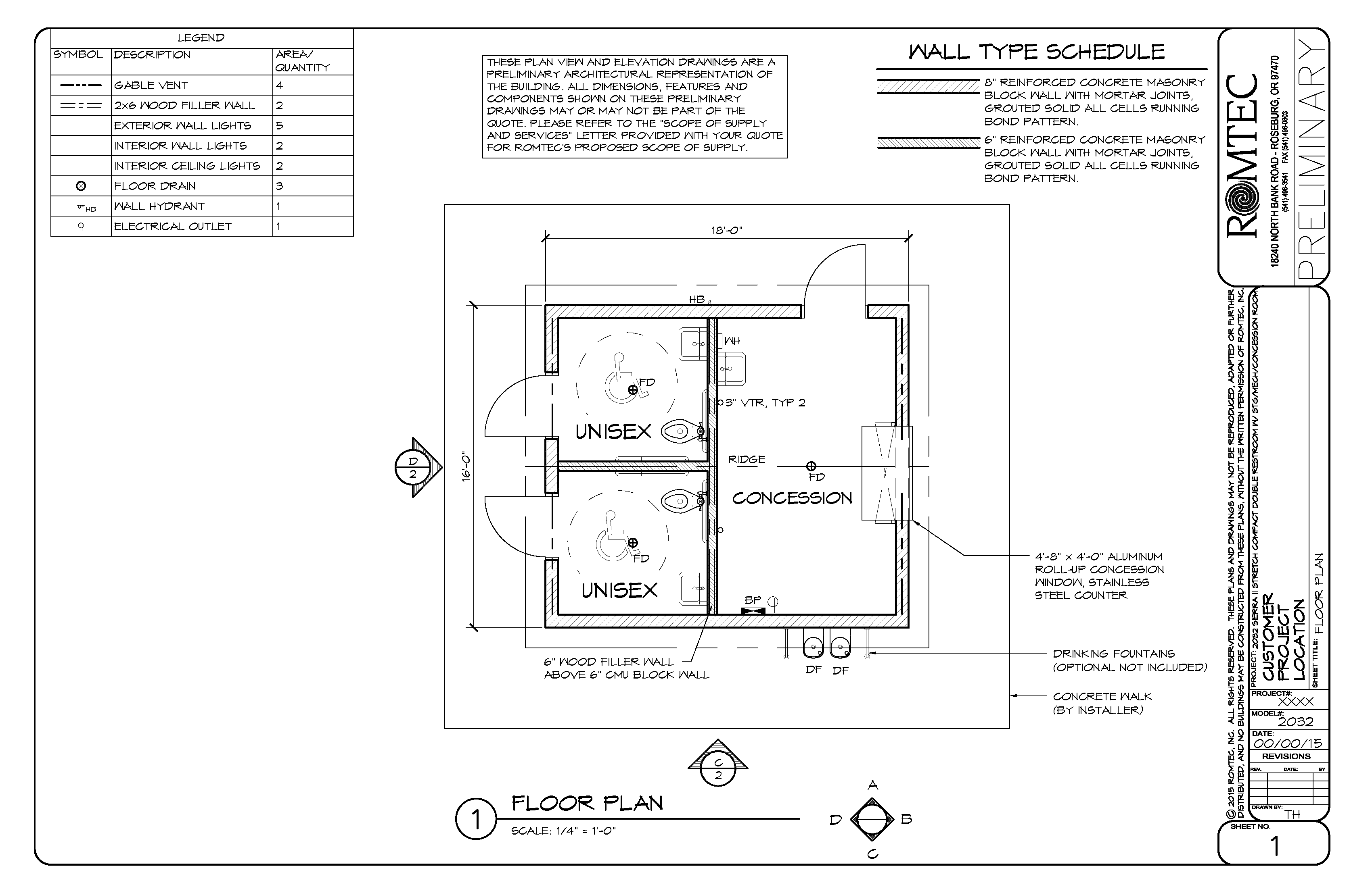 Small Concession with Two Unisex Accessible Bathrooms 