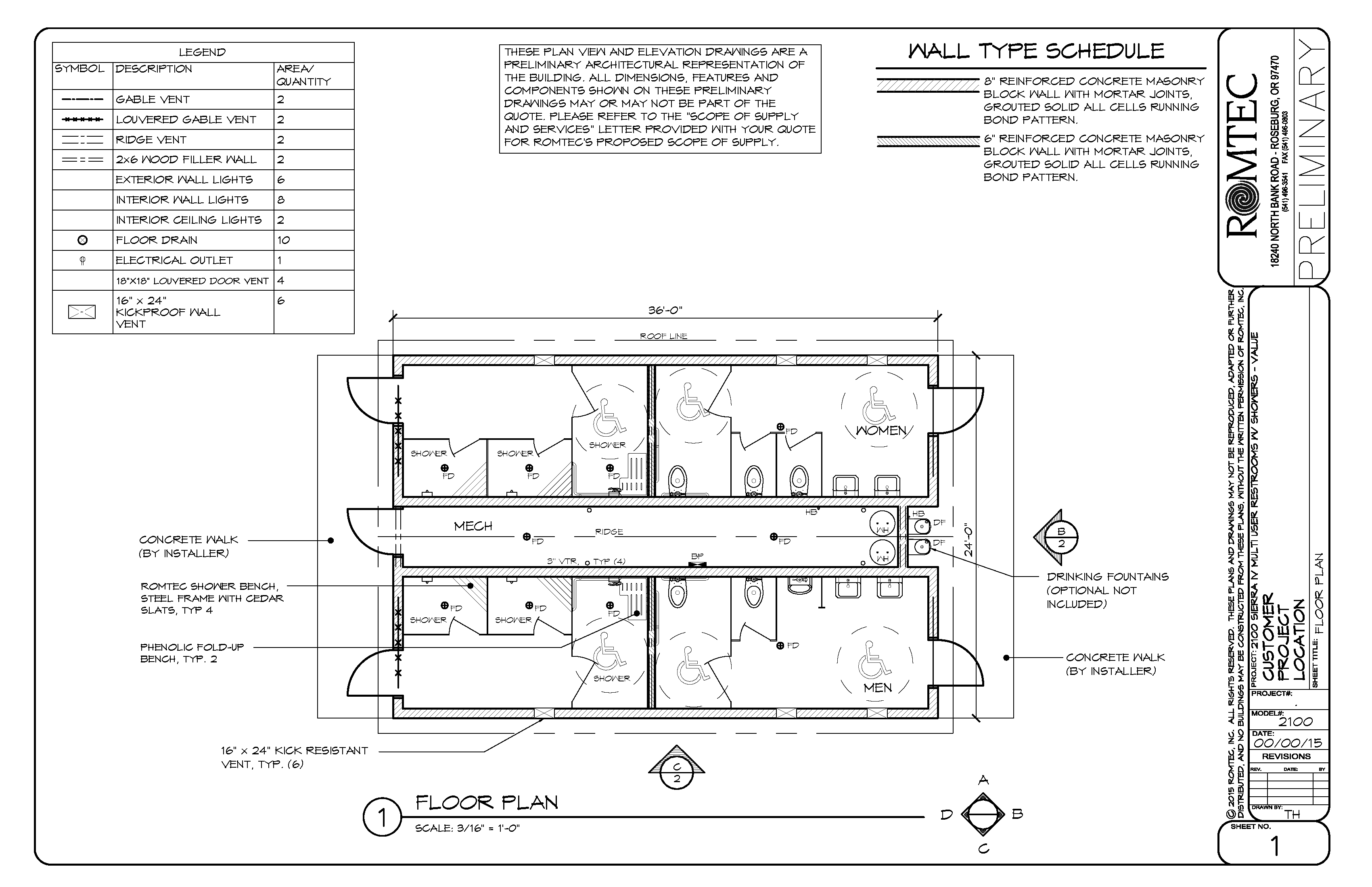 Plans for Extra Large Poolhouse with Showers and Bathrooms