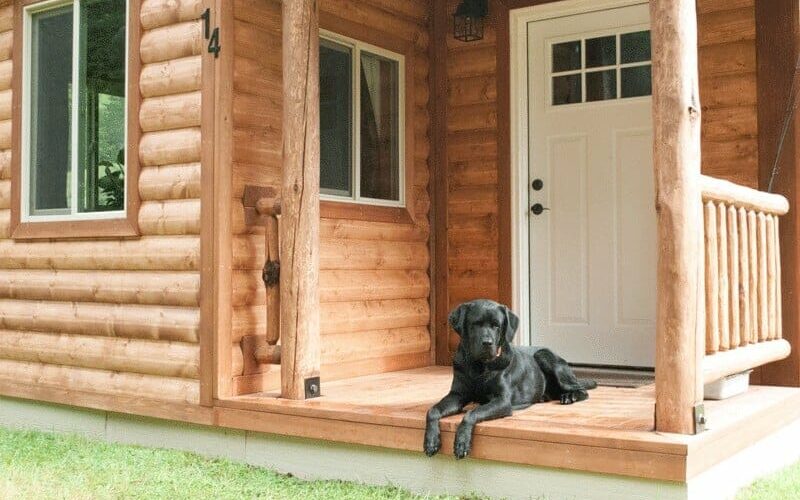Romtec Log Cabin with Dog