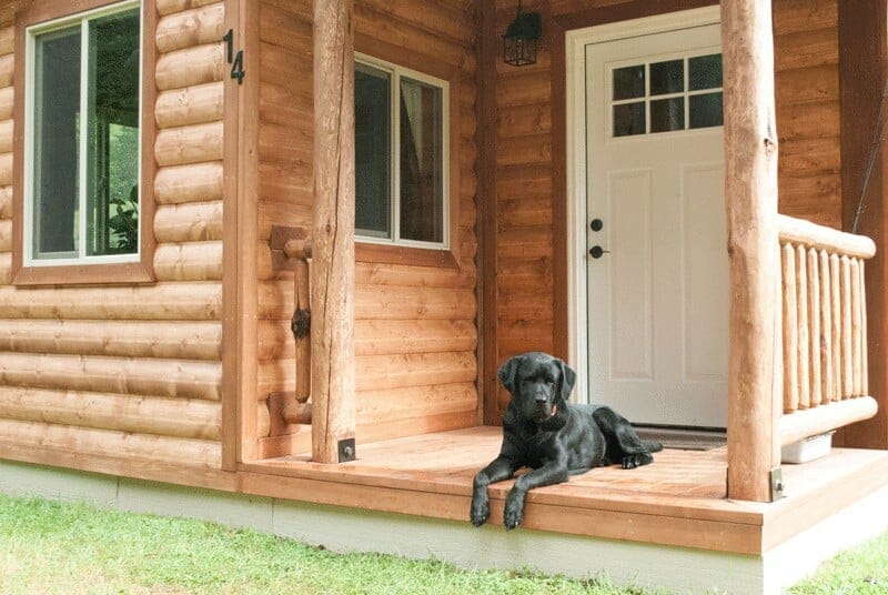Romtec Log Cabin with Dog