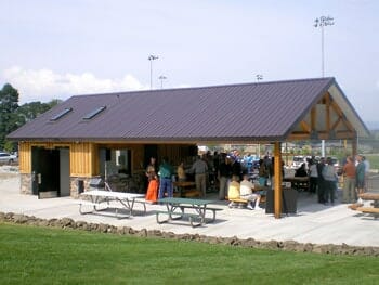 Concession Restroom with Extended Roof