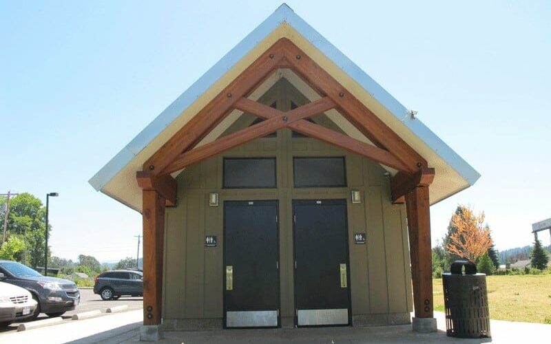 Dramatic Pitch Roof on Restroom