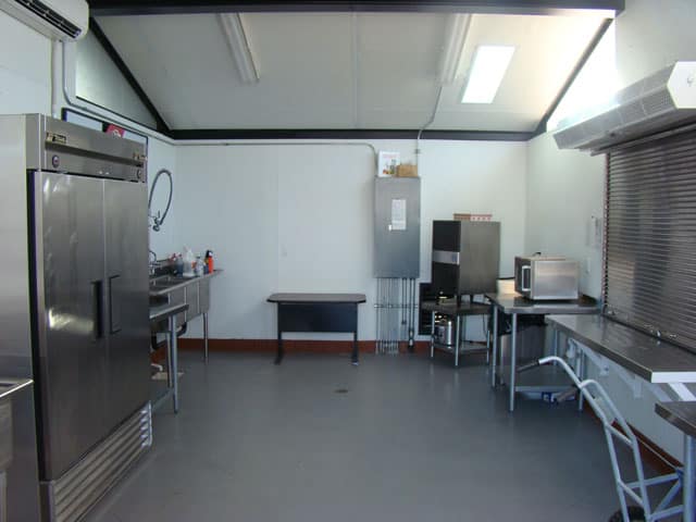 Concession Interior with Stainless Steel Sink