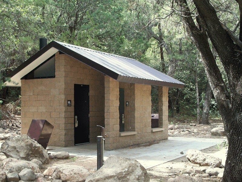 Concrete Waterless Restroom with Two Rooms