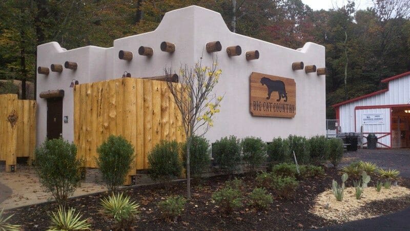 Themed Restroom with Stucco and Log Post Wing Walls