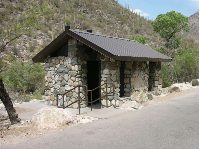 Waterless Restroom with Stone Exterior
