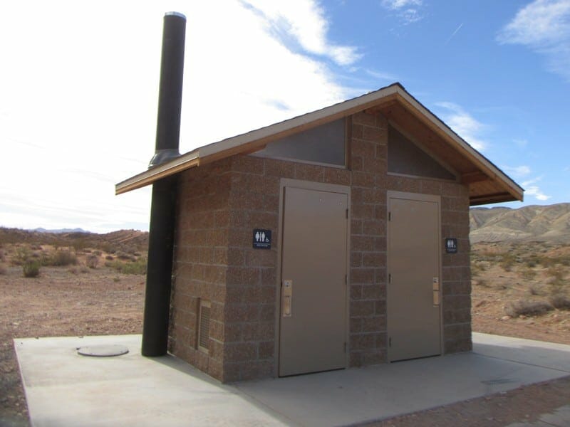 Clean CMU Block Building in Remote Trail Area