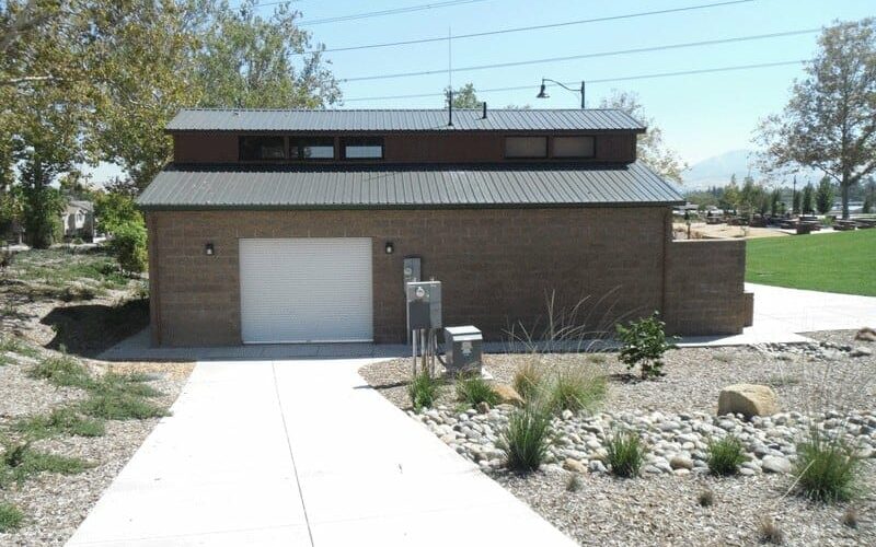 Community Building with Garage Door