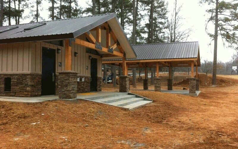 Timber Post Pavilion and Restroom