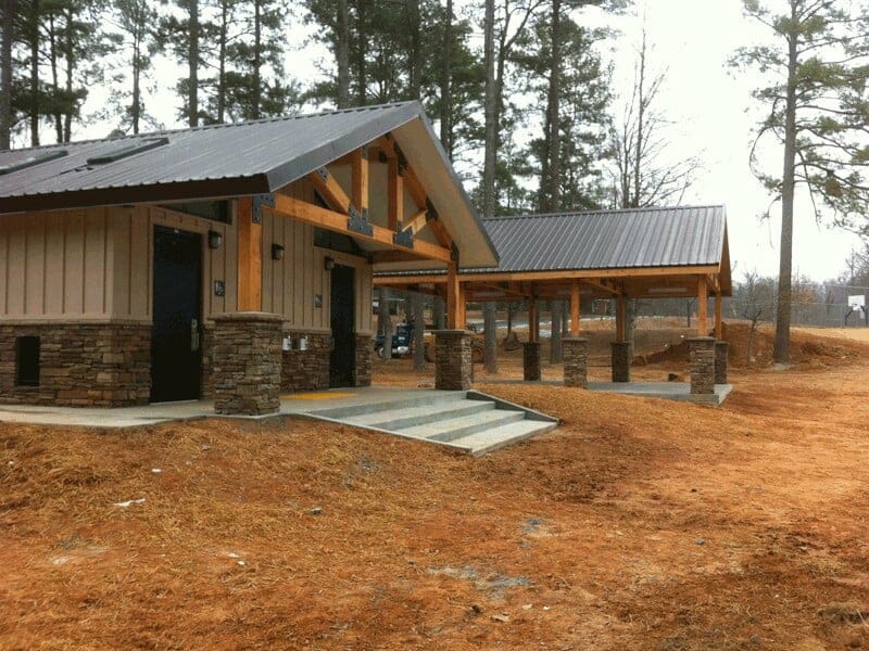 Timber Post Pavilion and Restroom
