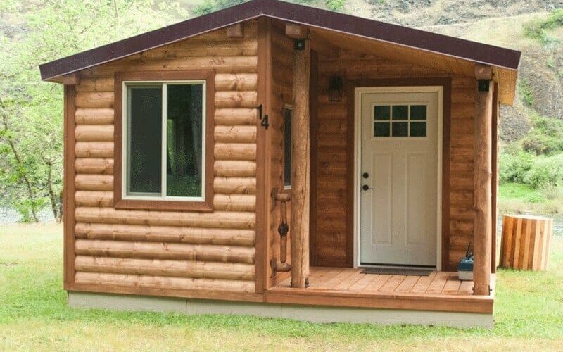 Prefabricated Log Cabin on Concrete Slab