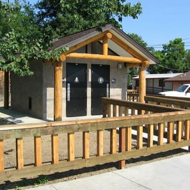 Front Pavilion on Sustainable Restroom