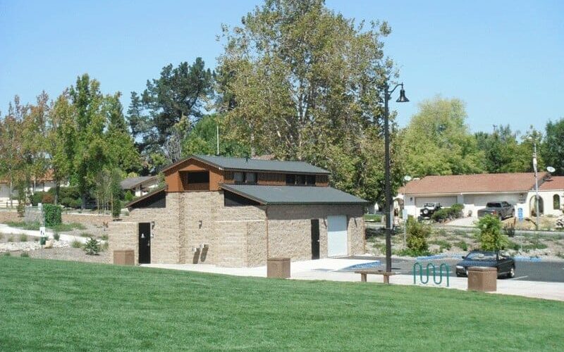 Affordable Concrete Restroom with Storage