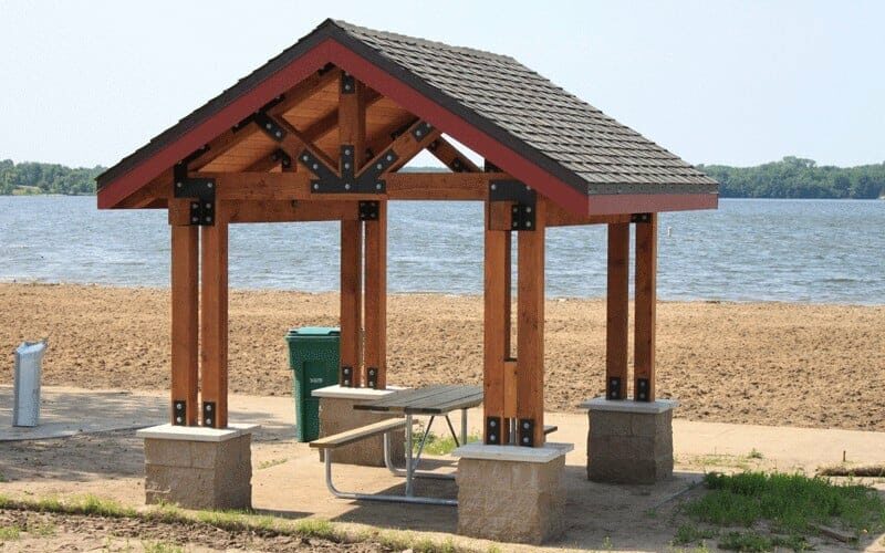 Compact Beach Gazebo Providing Shade
