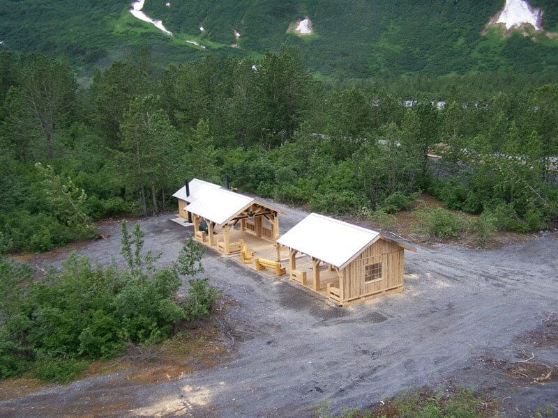 Aerial View of the Spencer Glacier Restroom