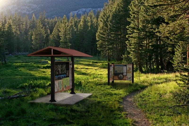 Pair of Kiosks with on Trail