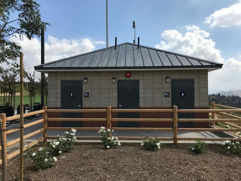 Multiuser Restrooms Attached to Concession Building