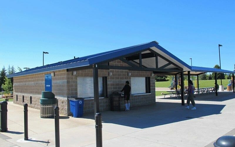Large Concession Restroom Building in Park
