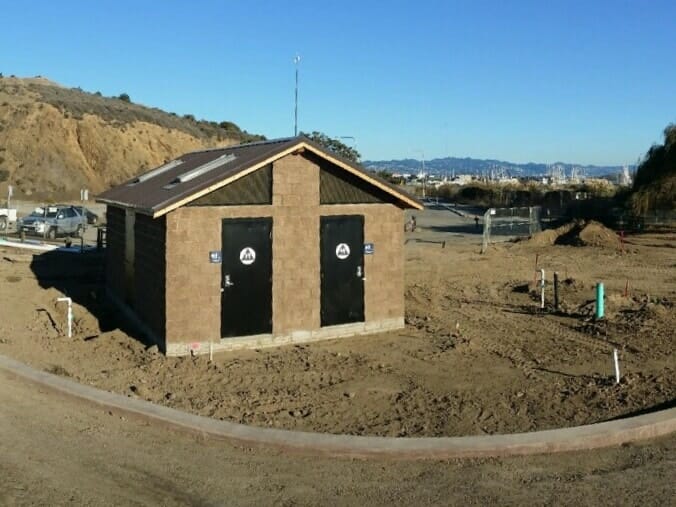 Restroom with Retaining Wall