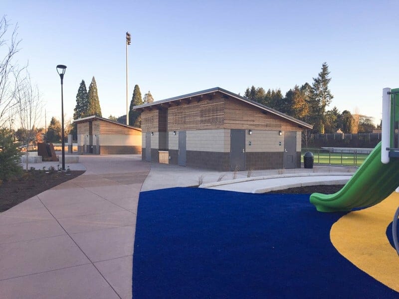 Concession and Restroom Building in Inclusive Sports Park in Oregon