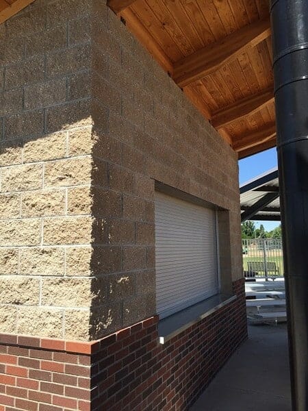 Brick Wainscoting on Concession Building