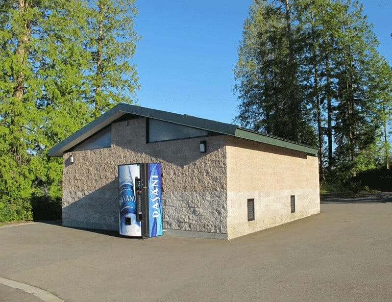 Green Metal Roof on Large Restroom
