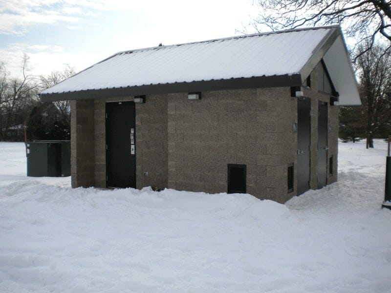 Concrete Restroom with Storage