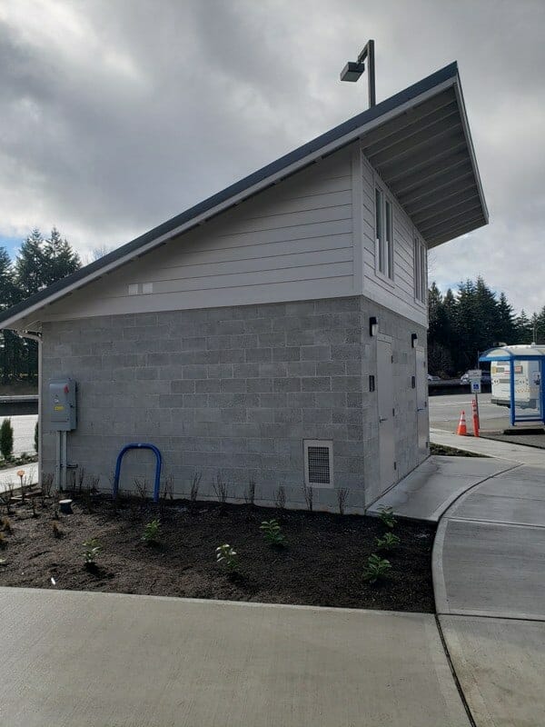 Compact Restroom Design for Public Bus Station in Washington
