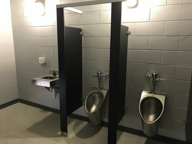 Steel Urinals in High Traffic Restroom