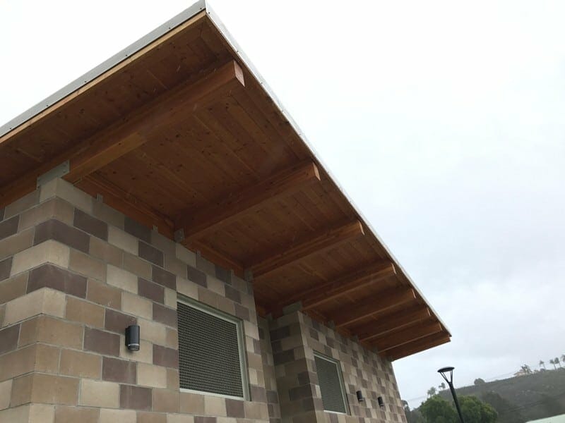Extended Roof on Multi User Community Park Restroom
