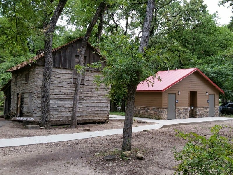 Great Looking Restroom with Red Roof