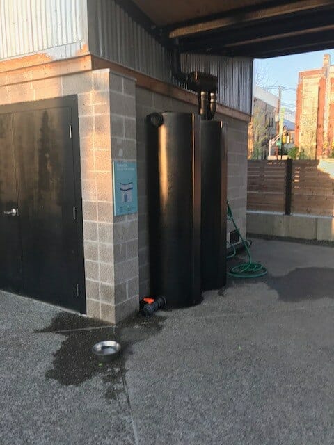 Storage Tank for Stormwater Collection System on Buildings Roof