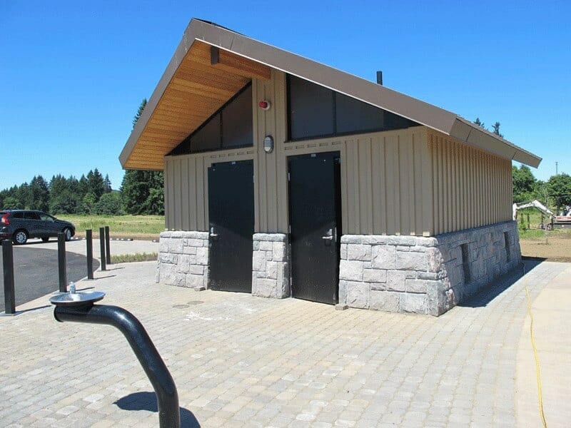 Trail Head Restroom with Brick Pavers