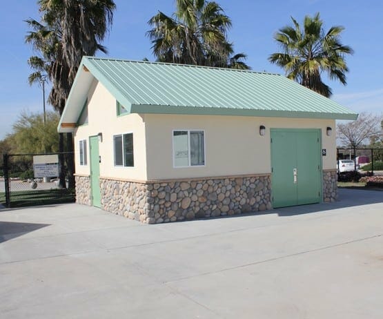 Light Green Metal Roof with Matching Doors