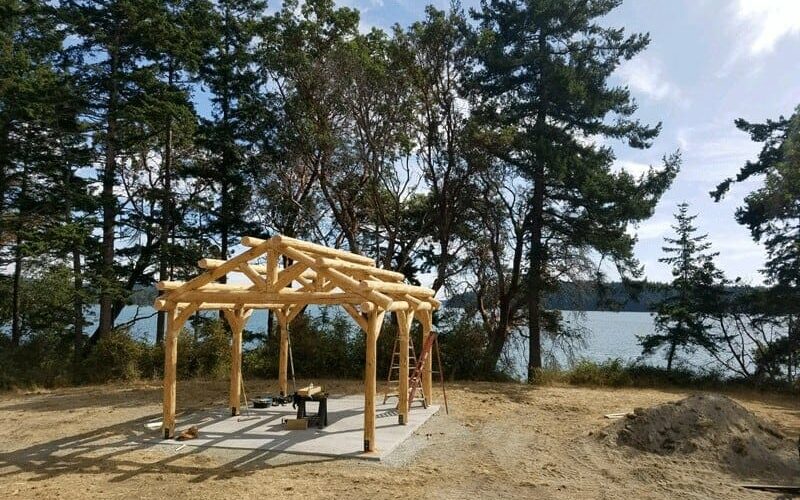 Rustic Pavilion on Nature Preserve Located on Island