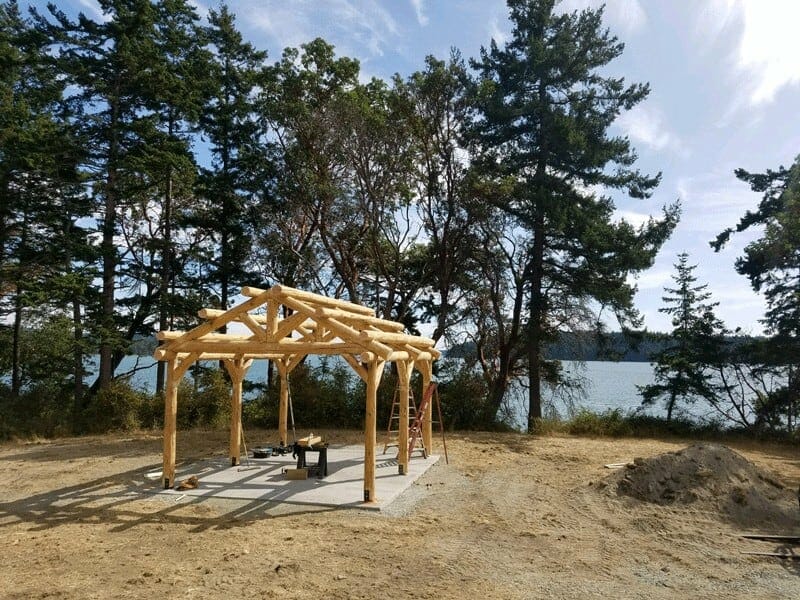 New Natural Log Pavilion on Kiket Island