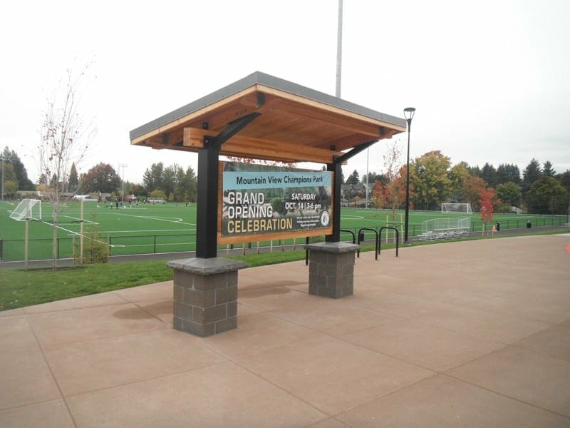 Kiosk in Park for Signage and Park Information