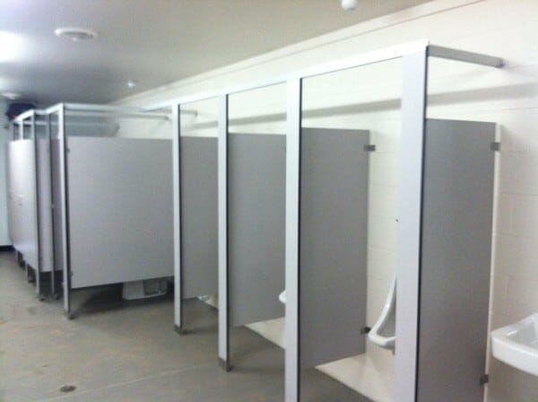 Restroom Interior with Porcelain Urinals
