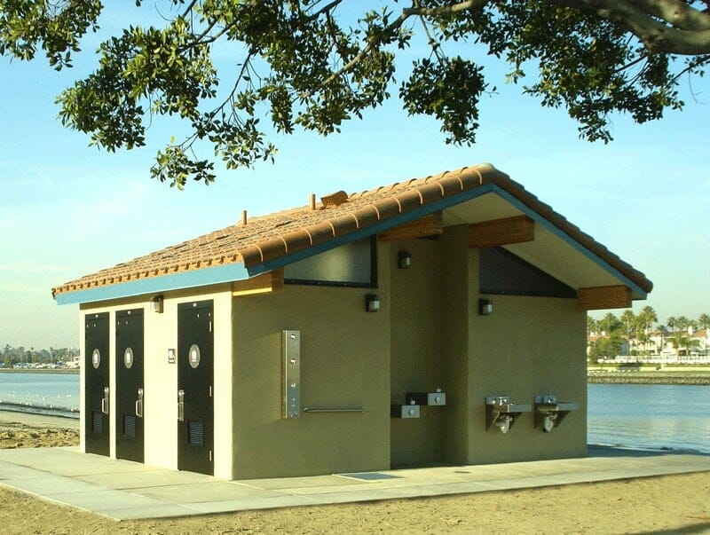 Stylish Shower Restroom with Exterior Shower