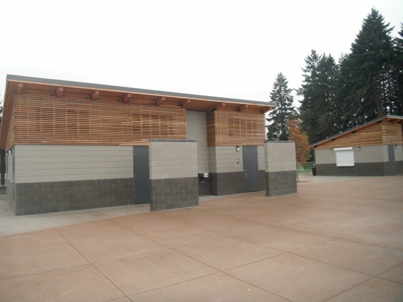 Matching Concession and Restroom with Cedar Lap Exterior
