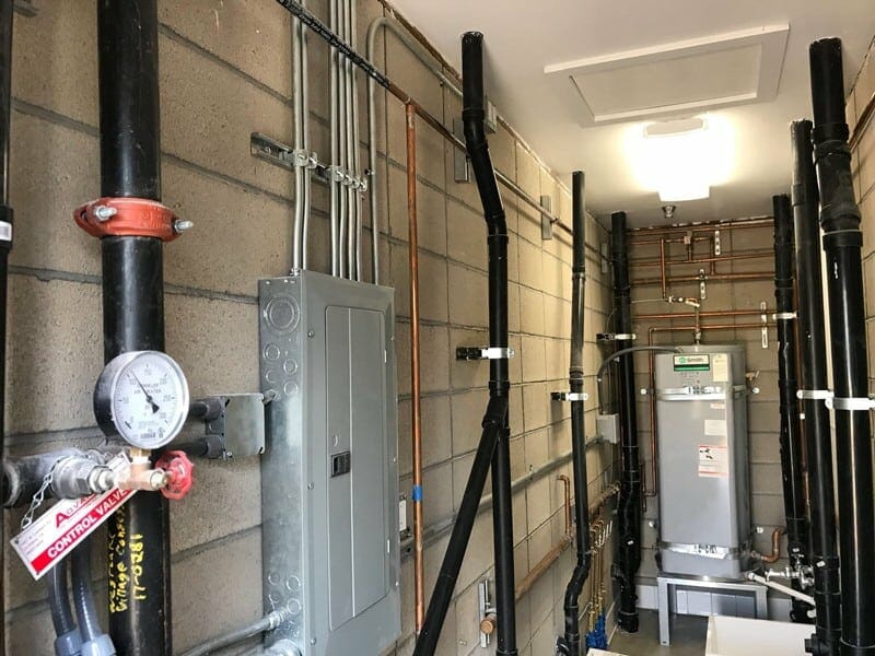 Compact Mechanical Room with Access to Water Heater