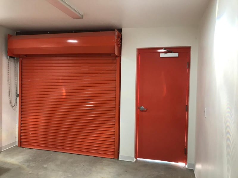 Orange Rollup Door for Park Maintenance