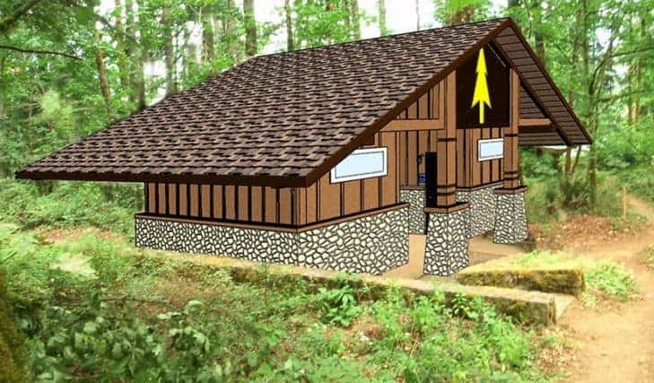 Design Rendering of a Vault Restroom Building for Historic Campground