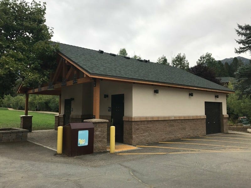 Restroom with Vehicle Access Door on Storage Room