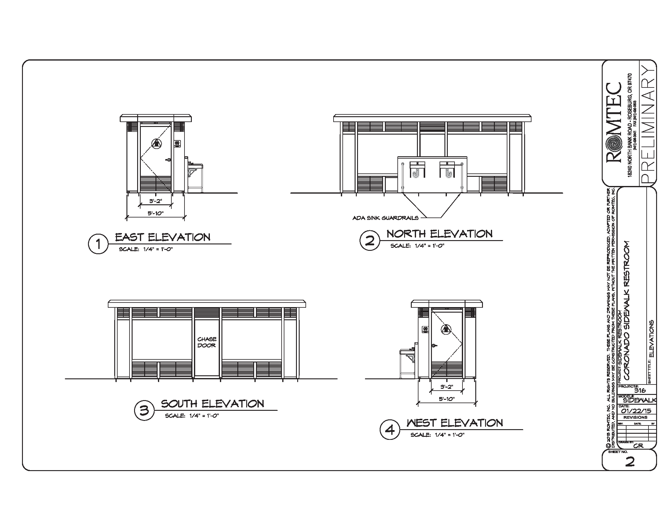 Double Sidewalk Restroom Floor Plan