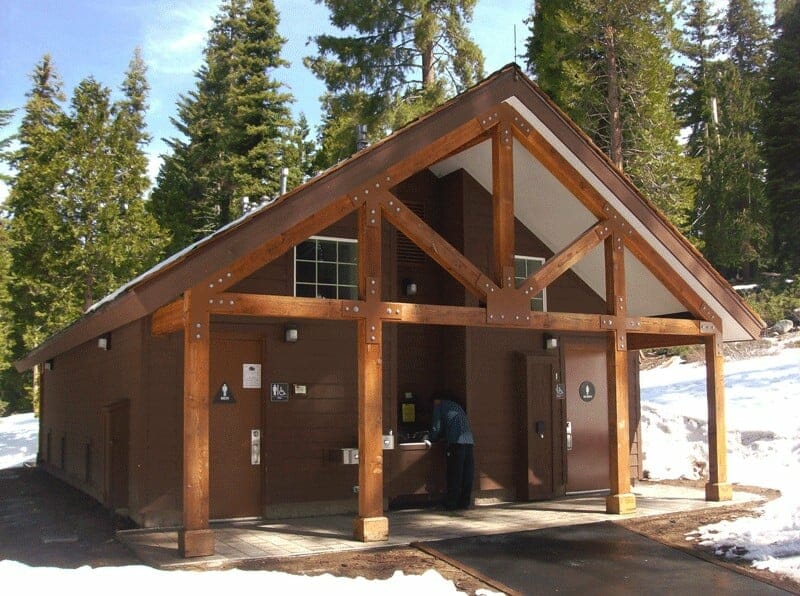 Multi-User Restroom with Extended Roof
