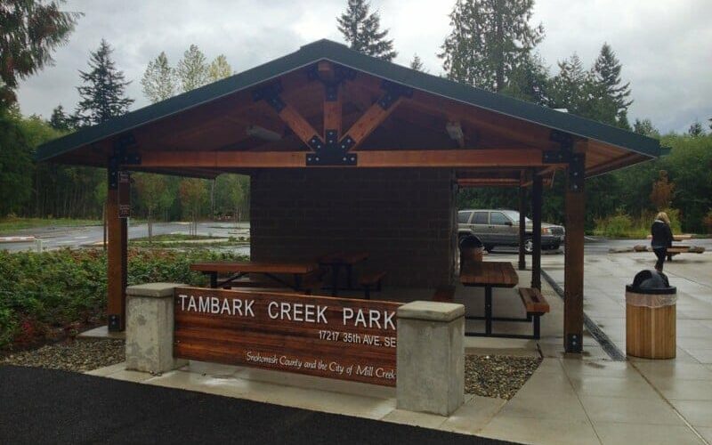 Public Restroom Building with Design Features to Match Signage
