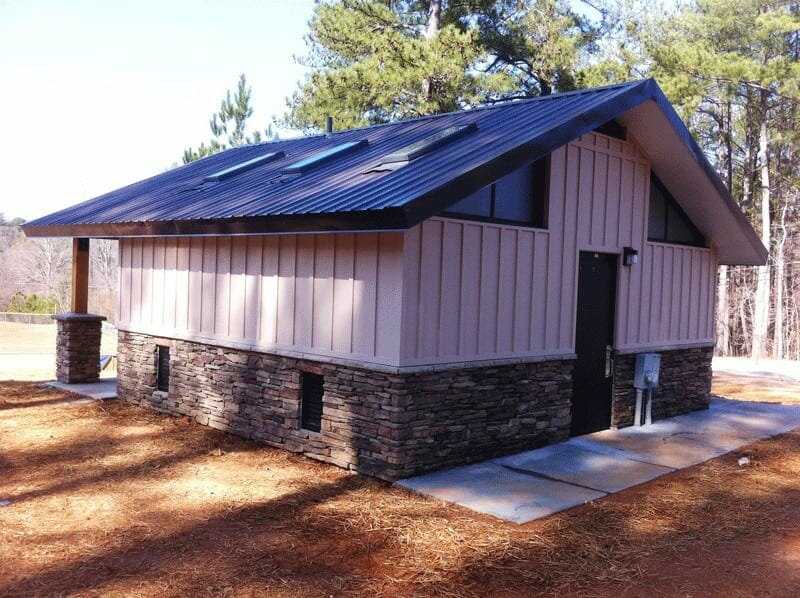 Attractive Restroom with Board and Batten Siding